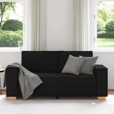 vidaXL Διθέσιος Καναπές Μαύρος από Ύφασμα 180x78x84 cm
