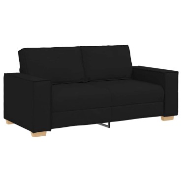 vidaXL Διθέσιος Καναπές Μαύρος από Ύφασμα 180x78x84 cm