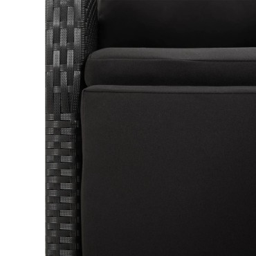 vidaXL Σετ Τραπεζαρίας Κήπου 5 τεμ. Μαύρο Συνθετικό Ρατάν/Ξύλο Ακακίας 57x69x106cm