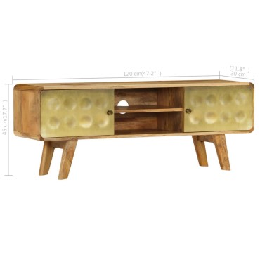 vidaXL Έπιπλο Τηλεόρασης 120x30x45cm από Μασίφ Ξύλο Μάνγκο