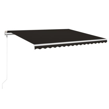 vidaXL Τέντα Αυτόματη με LED & Αισθητήρα Ανέμου Ανθρακί 450 x 350 εκ.