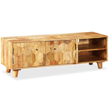 vidaXL Έπιπλο Τηλεόρασης 118x35x40cm από Μασίφ Ξύλο Μάνγκο