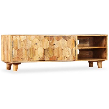 vidaXL Έπιπλο Τηλεόρασης 118x35x40cm από Μασίφ Ξύλο Μάνγκο