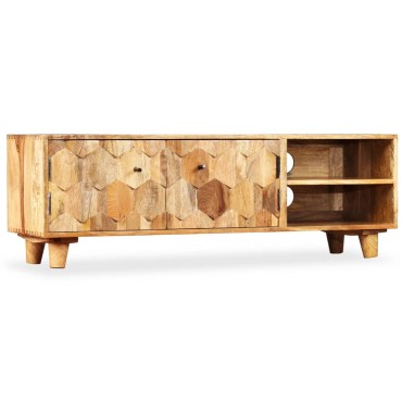 vidaXL Έπιπλο Τηλεόρασης 118x35x40cm από Μασίφ Ξύλο Μάνγκο