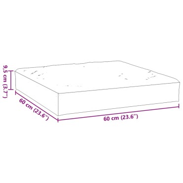 vidaXL Μαξιλάρι Παλέτας Κόκκινο 60x60x9,5cm Ύφασμα