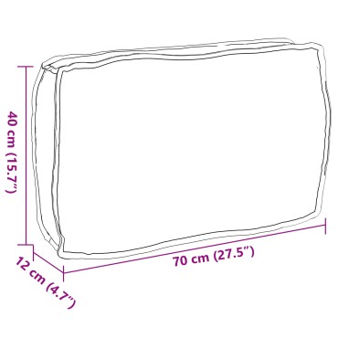 vidaXL Μαξιλάρι Παλέτας για Πλάτη Μαύρο 70x40x12cm Oxford Fabric