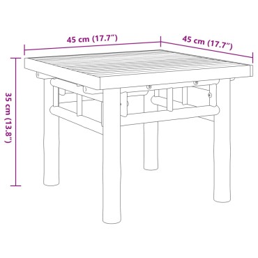 vidaXL Τραπεζάκι Σαλονιού 45x45x35cm από Μπαμπού 1 τεμ.