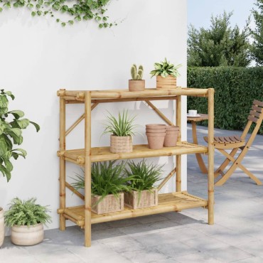 vidaXL Ραφιέρα 3 Επιπέδων 100x40x90cm από Μπαμπού