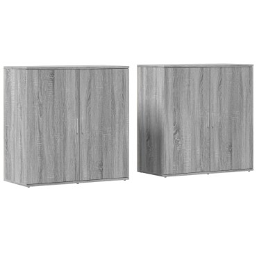 vidaXL Ντουλάπια 2 τεμ. Γκρι Sonoma 79x38x80cm από Επεξεργασμένο Ξύλο