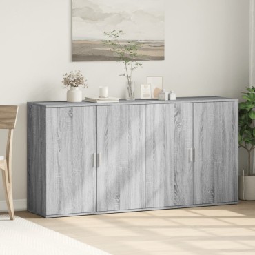 vidaXL Ντουλάπια 2 τεμ. Γκρι Sonoma 79x38x80cm από Επεξεργασμένο Ξύλο