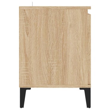 vidaXL Έπιπλο Τηλεόρασης Καπνιστή Δρυς 103,5x35x50cm Μεταλλικά Πόδια