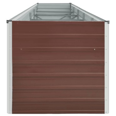 vidaXL Ζαρντινιέρα Υπερυψωμένη Καφέ 400x80x77 εκ. Γαλβαν. Χάλυβας