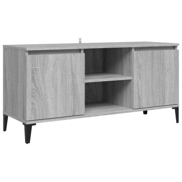 vidaXL Έπιπλο Τηλεόρασης Γκρι Sonoma 103,5x35x50cm Μεταλλικά Πόδια