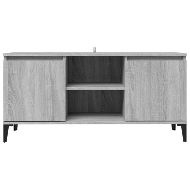 vidaXL Έπιπλο Τηλεόρασης Γκρι Sonoma 103,5x35x50cm Μεταλλικά Πόδια