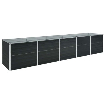 vidaXL Ζαρντινιέρα Υπερυψωμένη Ανθρακί 400x80x45 εκ. Γαλβαν. Χάλυβας