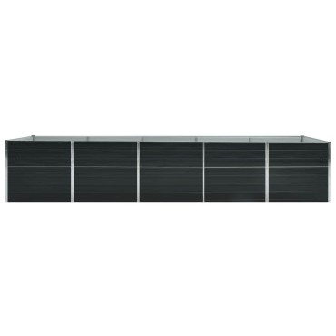 vidaXL Ζαρντινιέρα Υπερυψωμένη Ανθρακί 400x80x45 εκ. Γαλβαν. Χάλυβας