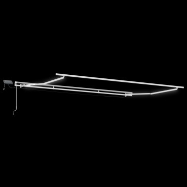 vidaXL Χειροκίνητη Ανασυρόμενη Τέντα με LED Κόκκινη 450x350 εκ.
