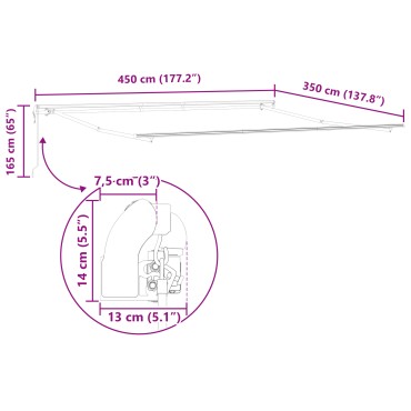 vidaXL Αυτόματη Ανασυρόμενη Τέντα Κόκκινη 450x350 εκ.