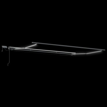 vidaXL Χειροκίνητη Ανασυρόμενη Τέντα με LED Κόκκινη 450x350 εκ.