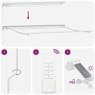 Αυτόματη Ανασυρόμενη Τέντα vidaXL με LED Λευκή 500x300 εκ