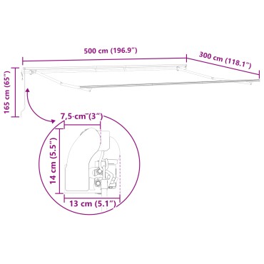 vidaXL Αυτόματη ανασυρόμενη τέντα Λευκή 500x300 εκ.