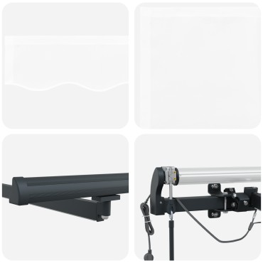 vidaXL Αυτόματη Ανασυρόμενη Τέντα με LED Λευκή 500x300 εκ.