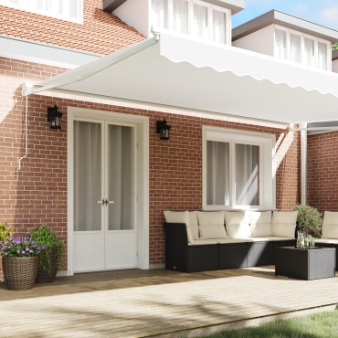 vidaXL Ανασυρόμενη Τέντα Λευκή 500x300 cm