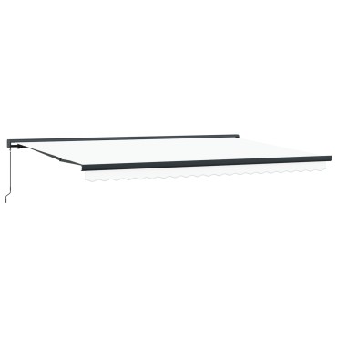 vidaXL Εγχειριδίου Ανασυρόμενη Τέντα Λευκή 500x300 cm