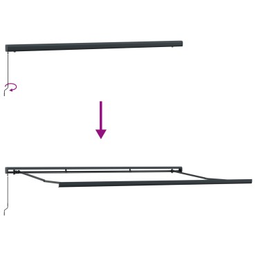 vidaXL Εγχειριδίου Ανασυρόμενη Τέντα Λευκή 500x300 cm