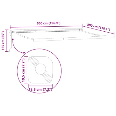 vidaXL Αυτόματη Ανασυρόμενη Τέντα Λευκή 500x300 cm