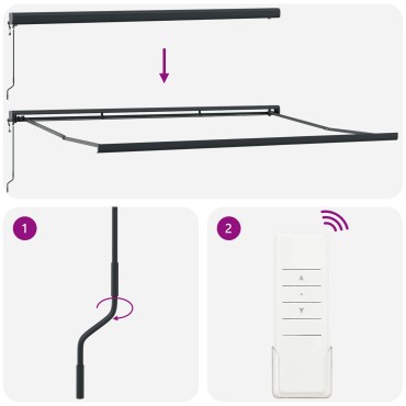 vidaXL Αυτόματη Ανασυρόμενη Τέντα Λευκή 500x300 cm