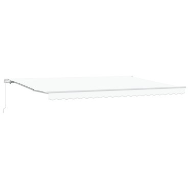 vidaXL Χειροκίνητη Ανασυρόμενη Τέντα Λευκή 500x350 cm