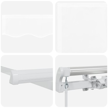 vidaXL Χειροκίνητη Ανασυρόμενη Τέντα Λευκή 500x350 cm