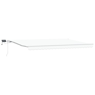 vidaXL Χειροκίνητη Ανασυρόμενη Τέντα με LED Λευκή 500x350 εκ
