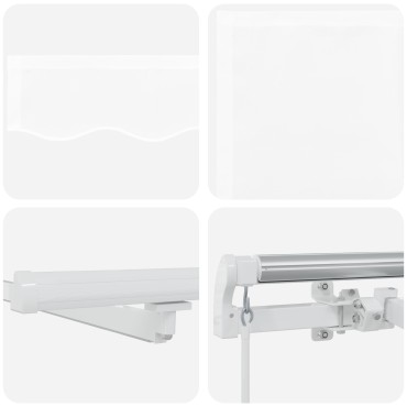 vidaXL Χειροκίνητη Ανασυρόμενη Τέντα με LED Λευκή 500x350 εκ