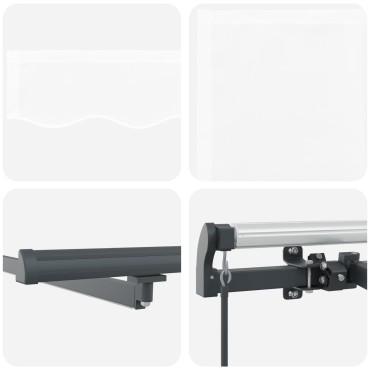 vidaXL Χειροκίνητη Ανασυρόμενη Τέντα με LED Λευκή 500x350 εκ
