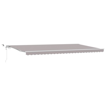 vidaXL Αυτόματη Ανασυρόμενη Τέντα με LED Ανοιχτό Γκρι 600x300 cm