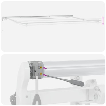 vidaXL Αυτόματη Ανασυρόμενη Τέντα με LED Ανοιχτό Γκρι 600x300 cm