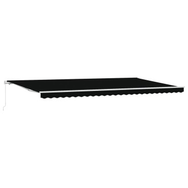 vidaXL Χειροκίνητη Ανασυρόμενη Τέντα Μαύρη 600x350 εκ.