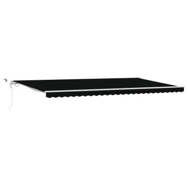 ανασυρόμενη τέντα vidaXL αυτόματη με LED Μαύρη 600x350 cm, Ανταλλακτικό ύφασμα τέντας vidaXL για πλαίσια 6x3.5 m Μαύρη