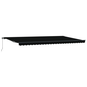 vidaXL Χειροκίνητη Ανασυρόμενη Τέντα Μαύρη 600x350 εκ