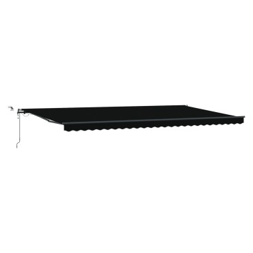 vidaXL Ανασυρόμενη τέντα με LED Μαύρη 600x350 εκ