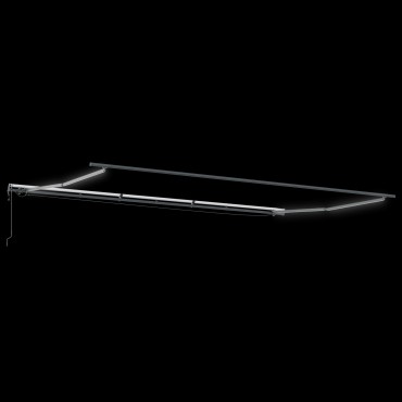 vidaXL Ανασυρόμενη τέντα με LED Μαύρη 600x350 εκ