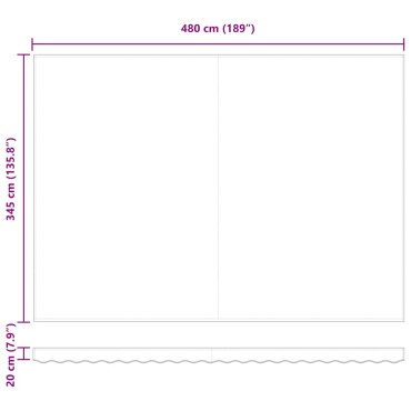 vidaXL Ανταλλακτικό πανί τέντας για 5 x 3,5 μ. Λευκό Πολυεστέρας