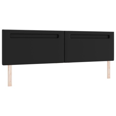 vidaXL LED κεφαλάρι Μαύρο Τεχνητό Δέρμα 200x5x98cm