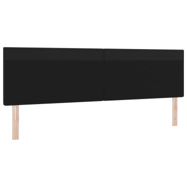vidaXL LED κεφαλάρι Μαύρο Τεχνητό Δέρμα 200x5x98cm