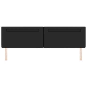 vidaXL LED κεφαλάρι Μαύρο Τεχνητό Δέρμα 200x5x98cm