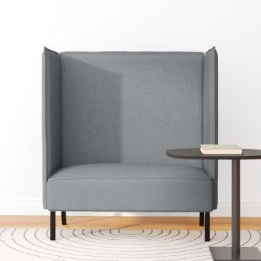 vidaXL Καναπές με ψηλή πλάτη Ανοιχτό γκρι 109x56x121cm Ύφασμα