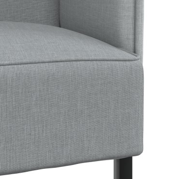 vidaXL Καναπές με ψηλή πλάτη Ανοιχτό γκρι 109x56x121cm Ύφασμα