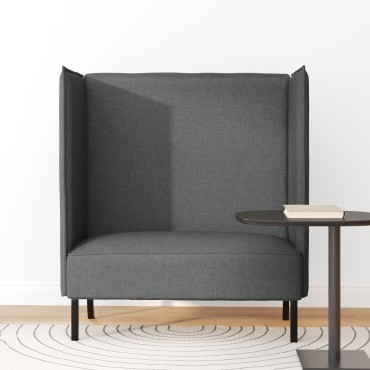 vidaXL Σαφίνα Υψηλής Πλάτης Σκούρο Γκρι 109x56x121cm Υφάσματος
